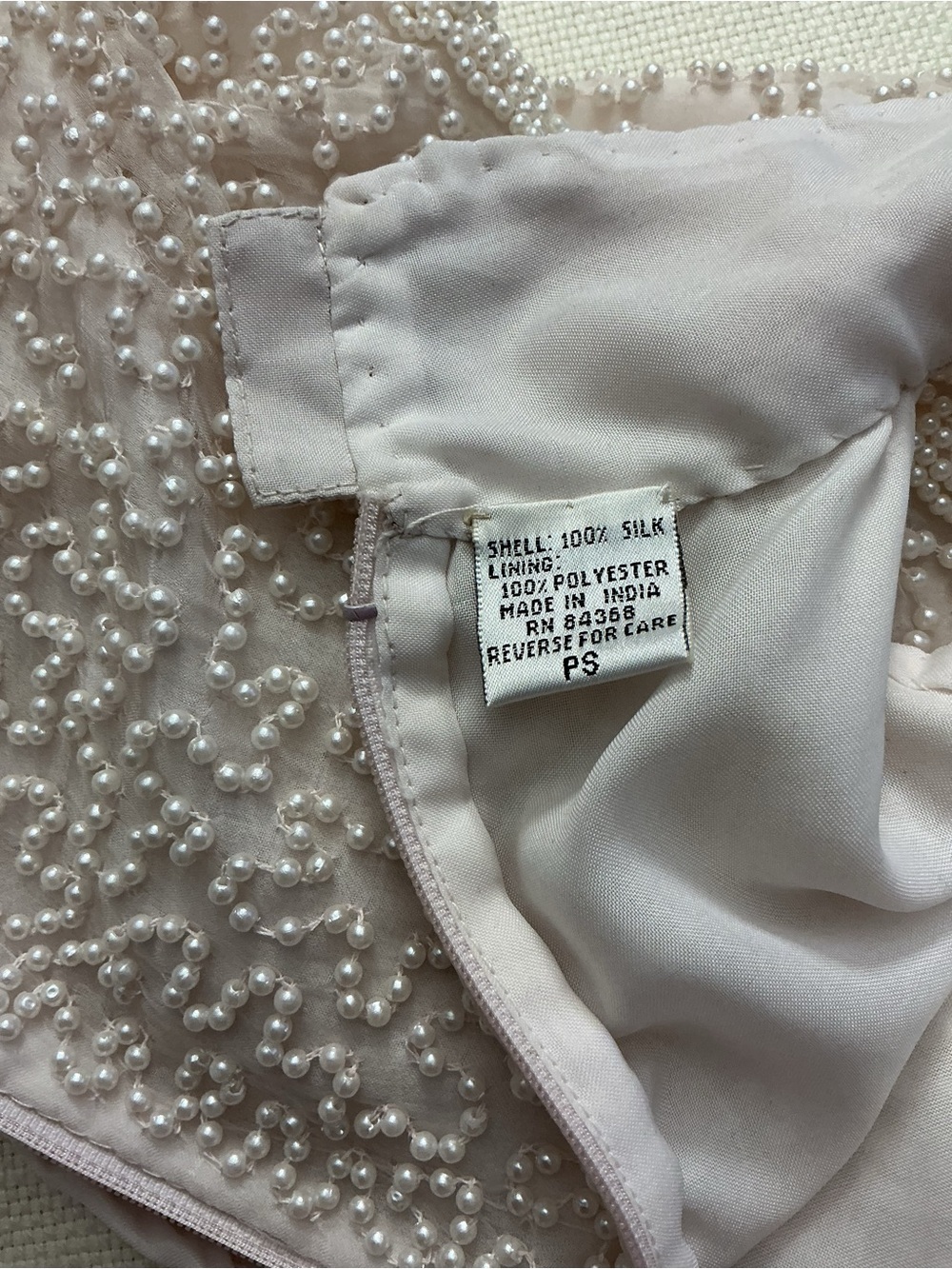 NWT Laurence Kazar Beaded Silk Halter Top PS Ivory Pearl Formal Bridal Luxe - Picture 6 of 9